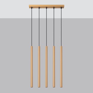 Suspension Vacu, doré, 5 lumières