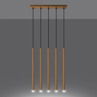 Suspension Vacu, doré, 5 lumières