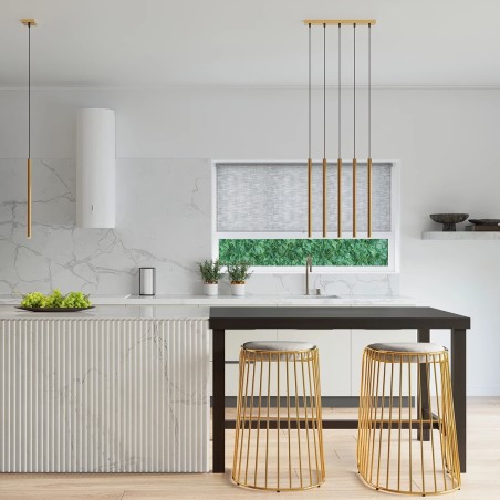 Suspension Vacu, doré, 5 lumières