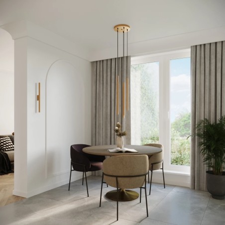 Applique murale Vacu, doré, 2 lumières