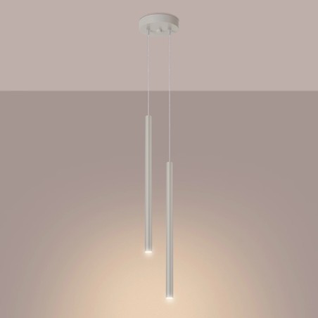 Suspension Vacu, beige, 2 lumières