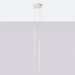 Suspension Vacu, beige, 2 lumières