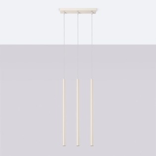 Suspension Vacu, beige, 3 lumières