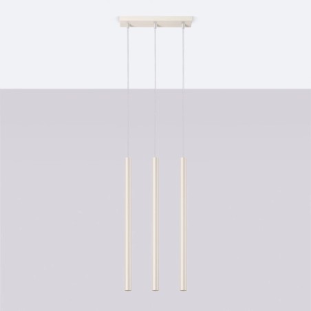 Suspension Vacu, beige, 3 lumières