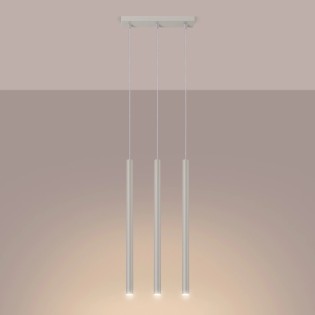 Suspension Vacu, beige, 3 lumières
