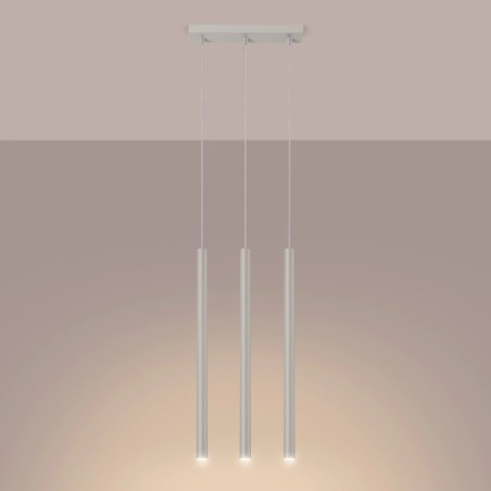 Suspension Vacu, beige, 3 lumières
