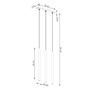 Suspension Vacu, beige, 3 lumières