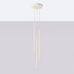 Suspension Vacu, beige, 3 lumières