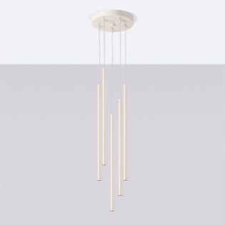 Suspension Vacu, beige, 5 lumières