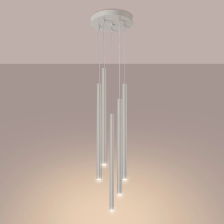 Suspension Vacu, beige, 5 lumières