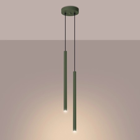 Suspension Vacu, vert , 2 lumières