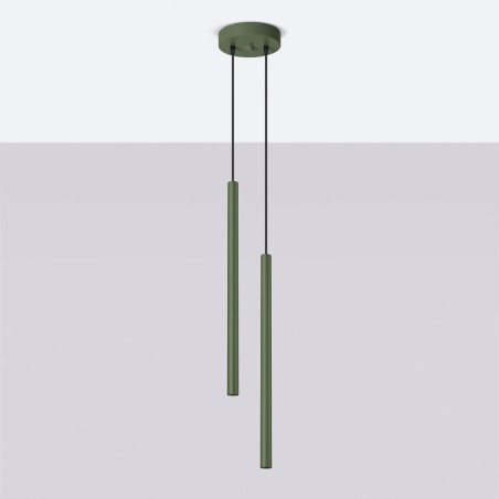 Suspension Vacu, vert , 2 lumières