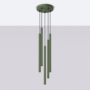 Suspension Vacu, vert, 5 lumières