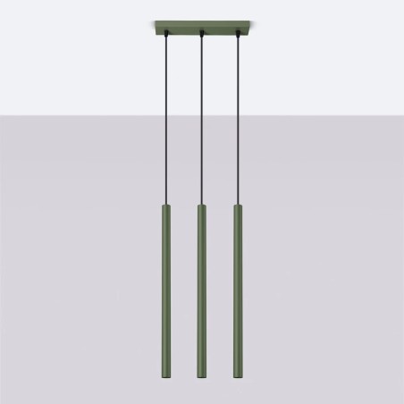 Suspension Vacu, vert, 3 lumières