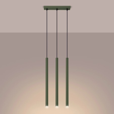 Suspension Vacu, vert, 3 lumières