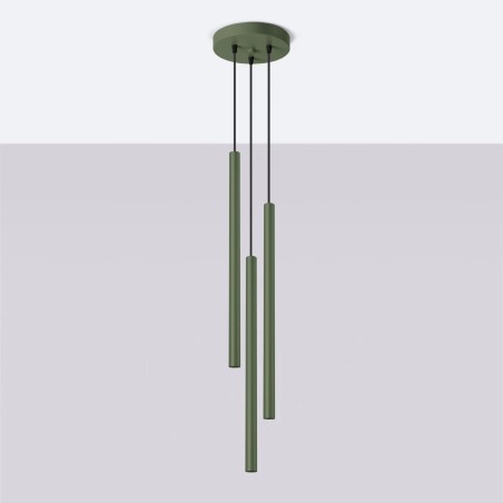 Suspension Vacu, vert, 3 lumières