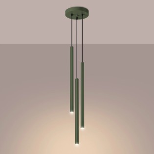 Suspension Vacu, vert, 3 lumières