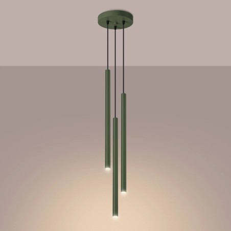 Suspension Vacu, vert, 3 lumières