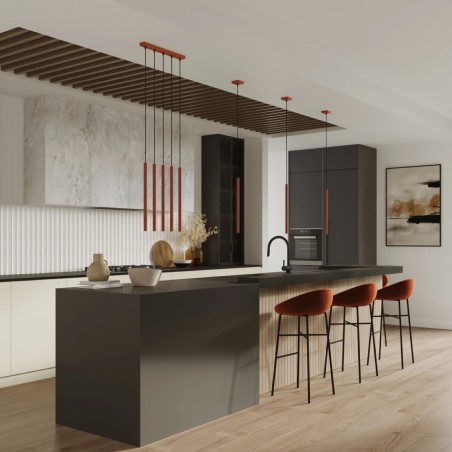 Suspension Vacu, rouge, 1 lumière