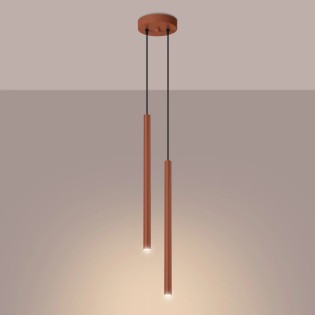 Suspension Vacu, rouge, 2 lumières