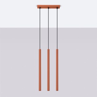 Suspension Vacu, rouge, 3 lumières