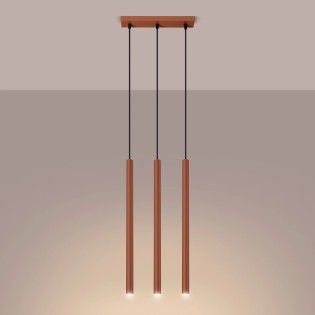 Suspension Vacu, rouge, 3 lumières