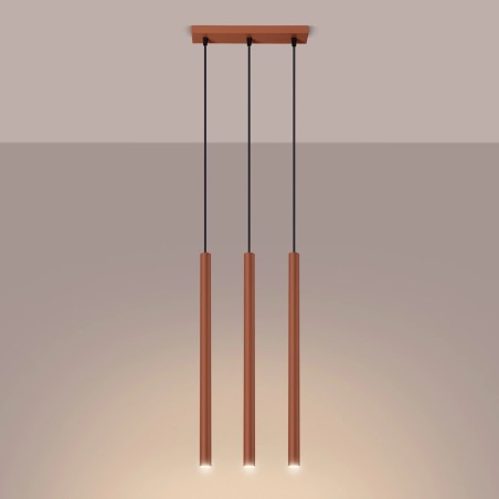 Suspension Vacu, rouge, 3 lumières