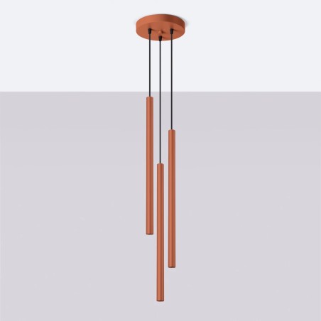 Suspension Vacu, rouge, 3 lumières