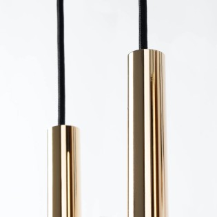 Suspension Vacu, doré poli, 3 lumières