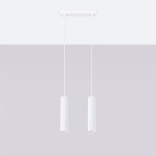 Suspension Moto blanche, 2 lumières