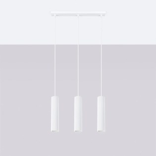 Suspension Moto blanche, 3 lumières