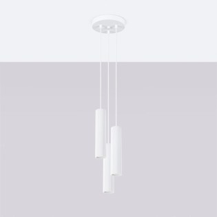 Suspension Moto blanche, 3 lumières