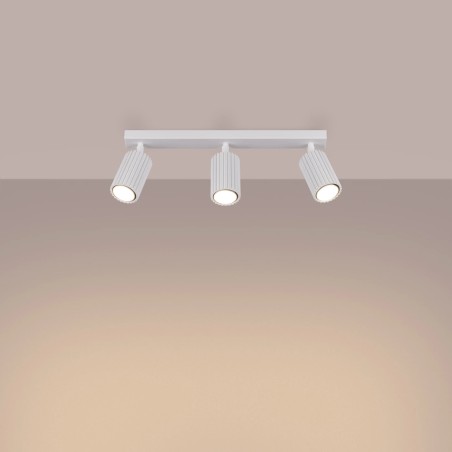 Spot mural Moto, blanc, 3 lumières