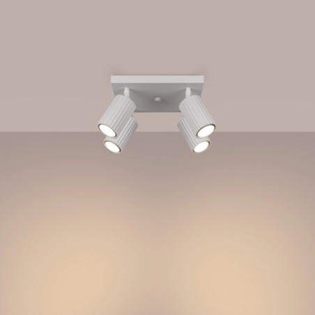 Plafonnier Moto, blanc, 4 lumières
