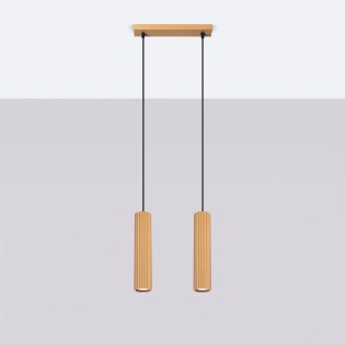 Suspension Moto doré, 2 lumières