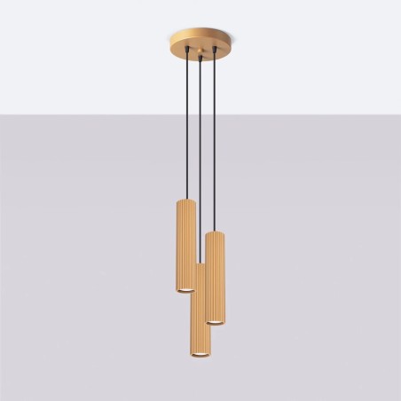 Suspension Moto doré, 3 lumières
