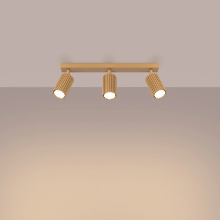 Spot mural Moto, doré, 3 lumières