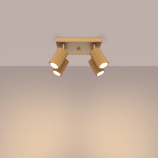 Plafonnier Moto, doré, 4 lumières