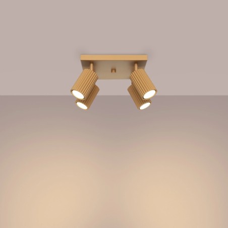 Plafonnier Moto, doré, 4 lumières