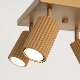 Plafonnier Moto, doré, 4 lumières