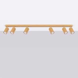 Plafonnier Moto, doré 6 lumières