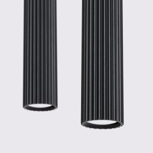 Suspension Moto noir, 2 lumières