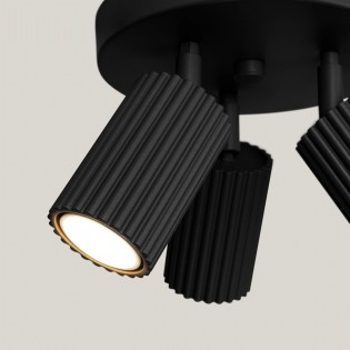 Plafonnier Moto, noir, 3 lumières