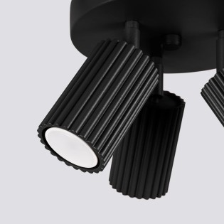 Plafonnier Moto, noir, 3 lumières