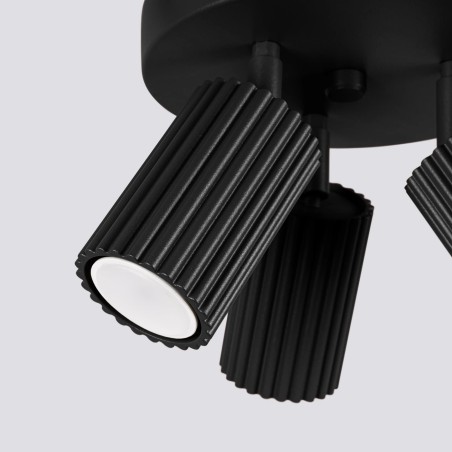 Plafonnier Moto, noir, 3 lumières