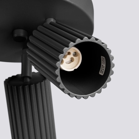 Plafonnier Moto, noir, 3 lumières