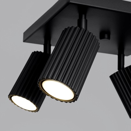 Plafonnier Moto, noir, 4 lumières