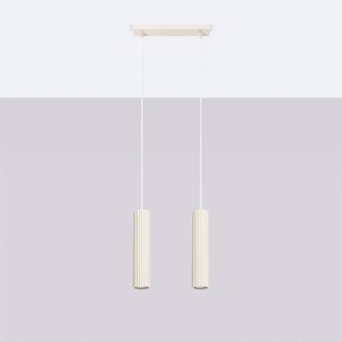 Suspension Moto beige, 2 lumières