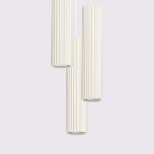 Suspension Moto beige, 3 lumières