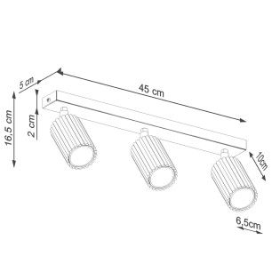 Spot mural Moto, beige, 3 lumières